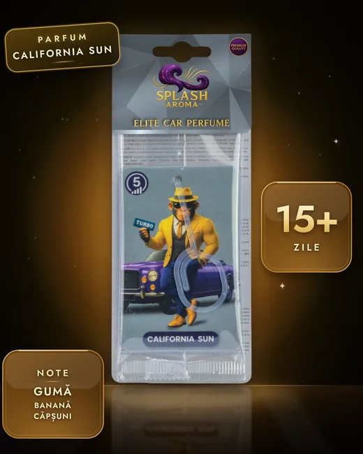 Odorizant auto Splash Aroma California Sun: note de gumă, banană, căpșuni
