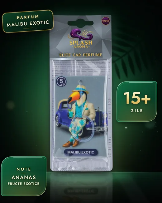 Odorizant auto Splash Aroma Malibu Exotic: note de ananas, fructe exotice