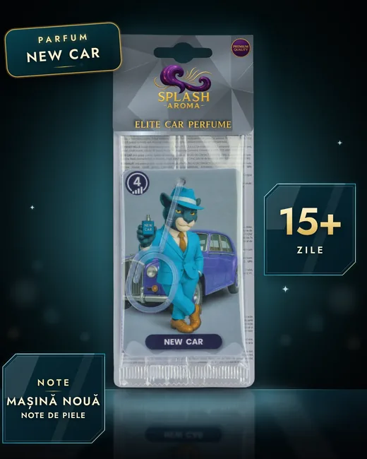 Odorizant auto Splash Aroma New Car: note de mașină nouă, note de piele